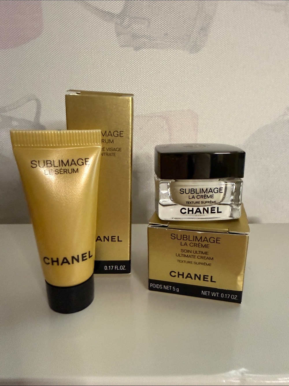 S CHANEL Sublimage La Serum & La Crème Travel Size Set